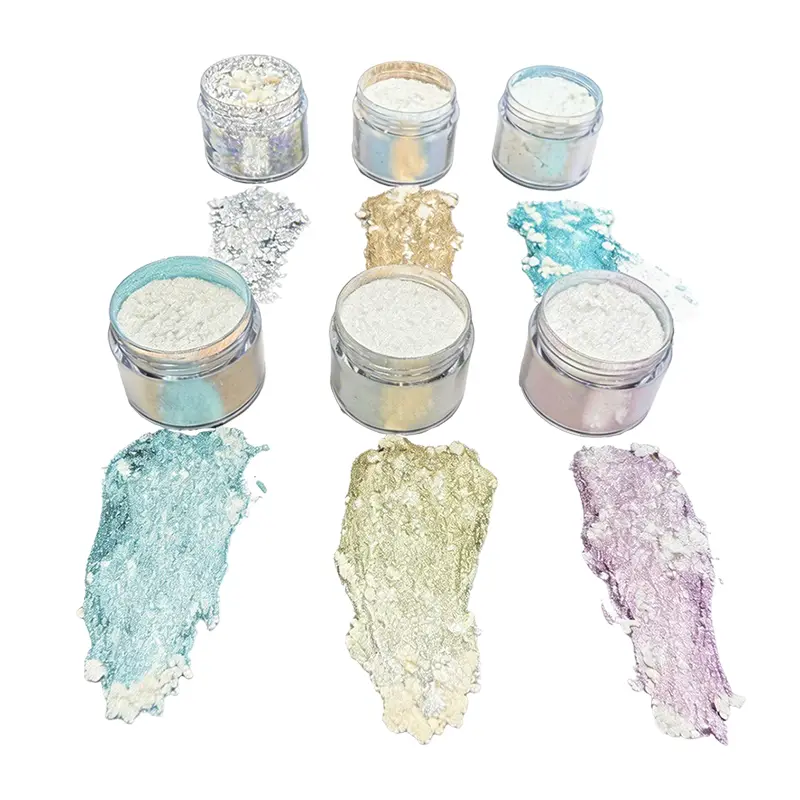 Eyeshadow ပေါ်လွင်စေရန် ငွေရောင် စိတ်ကူးယဉ် ဖောက်ထွင်းမြင်ရသော အရောင်ပြောင်းရောင်ခြယ်ပစ္စည်းများ